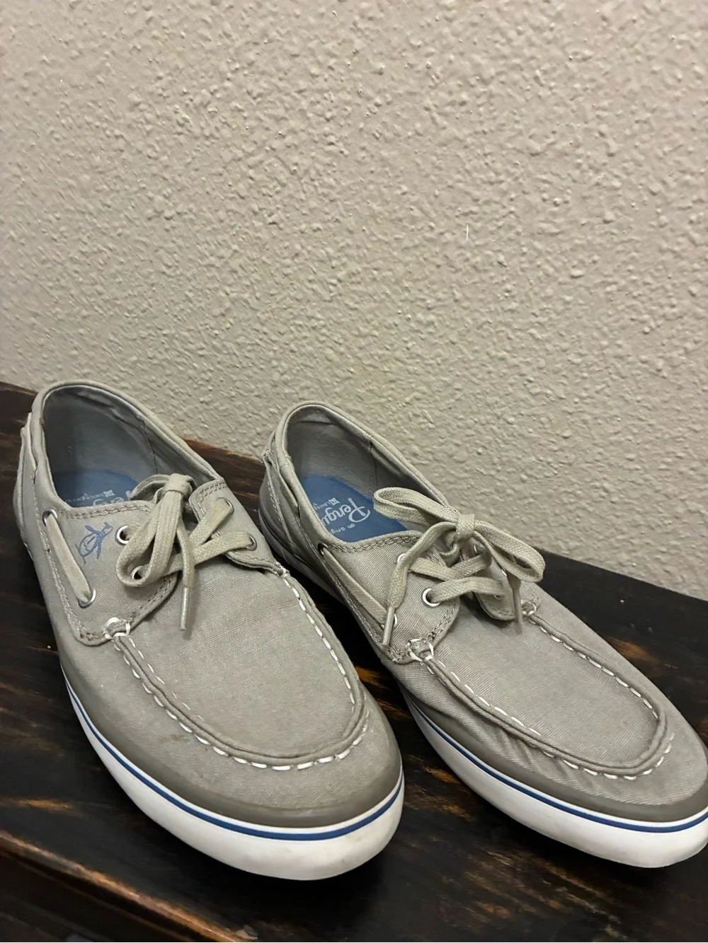Original Penguin Men's Khaki Canvas Boat Shoes Size 8